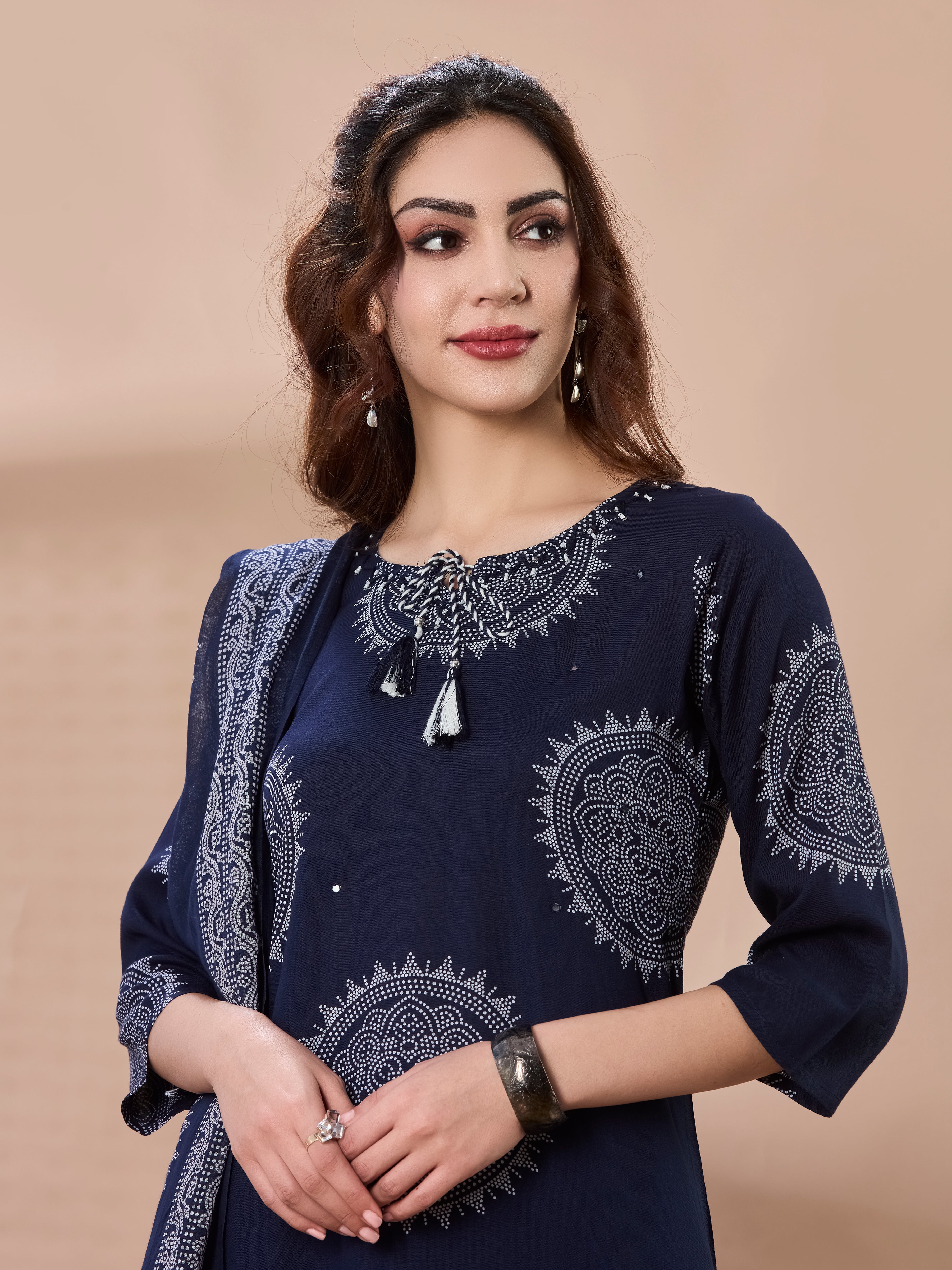 Mandala Muse Cotton Straight Suit Set with Dupatta