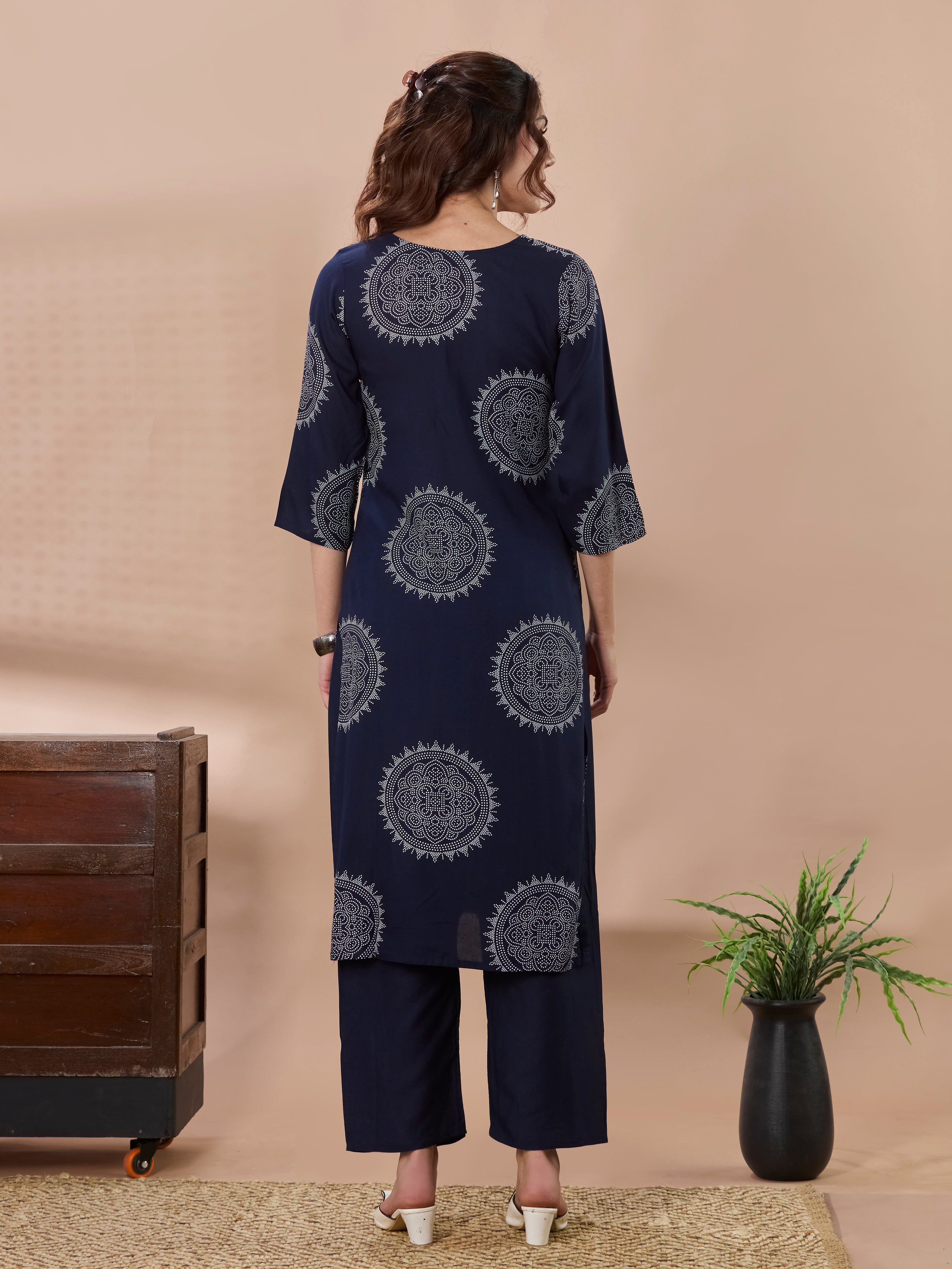 Mandala Muse Cotton Straight Suit Set with Dupatta