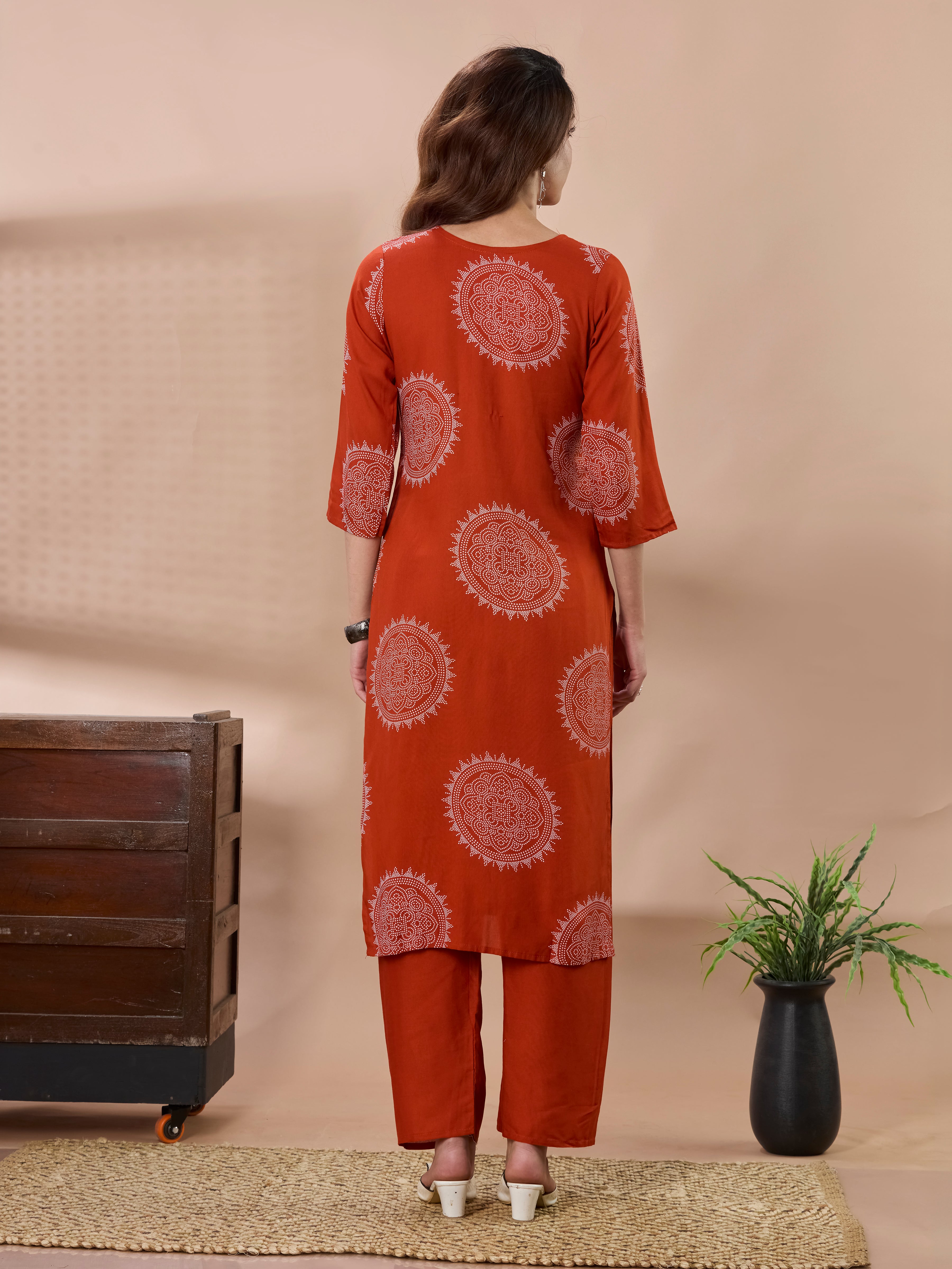 Mandala Muse Cotton Straight Suit Set with Dupatta