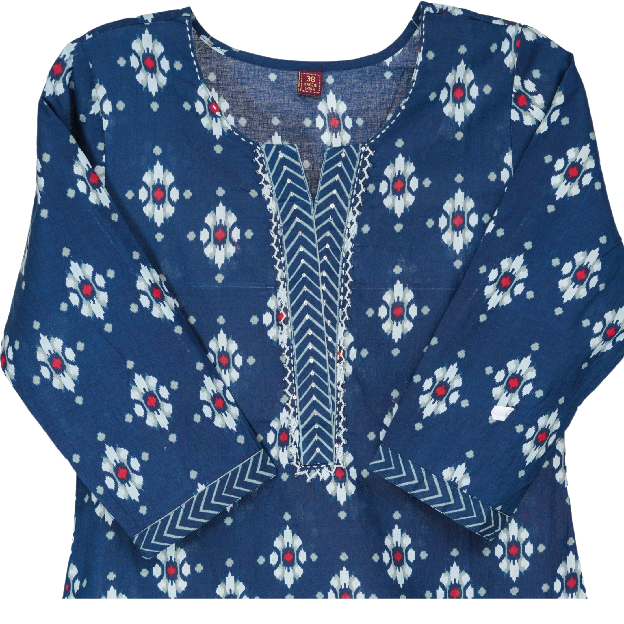 Deep Indigo Handblock print Straight suit set with Soft cotton Dupatta